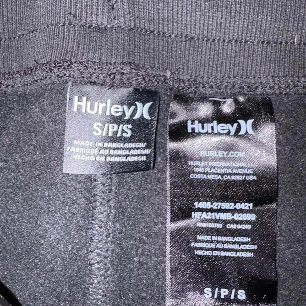 Hurley Graphic Logo Jogger Sweatpants Black Size Small